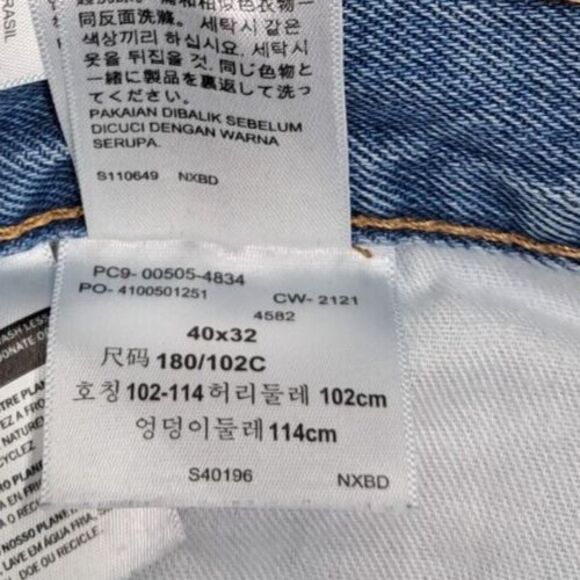 Levi's Strauss 505 Jeans Mens Sz 40x32 Straight Leg Denim Blue Regular Fit - Picture 10 of 16